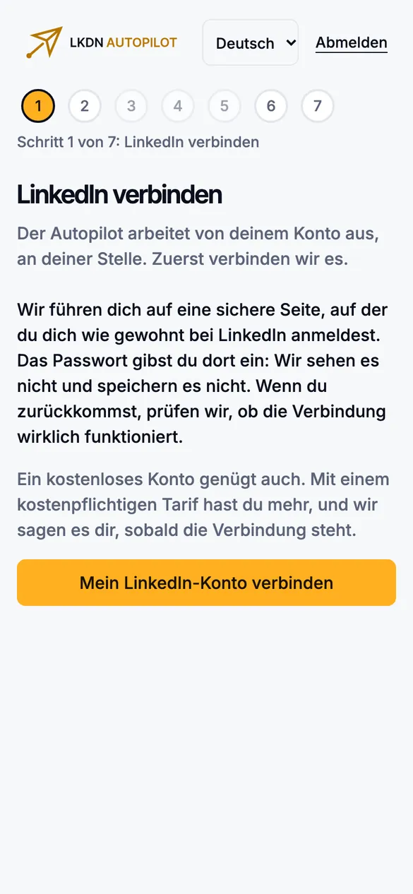 Schritt 1 auf dem Smartphone.