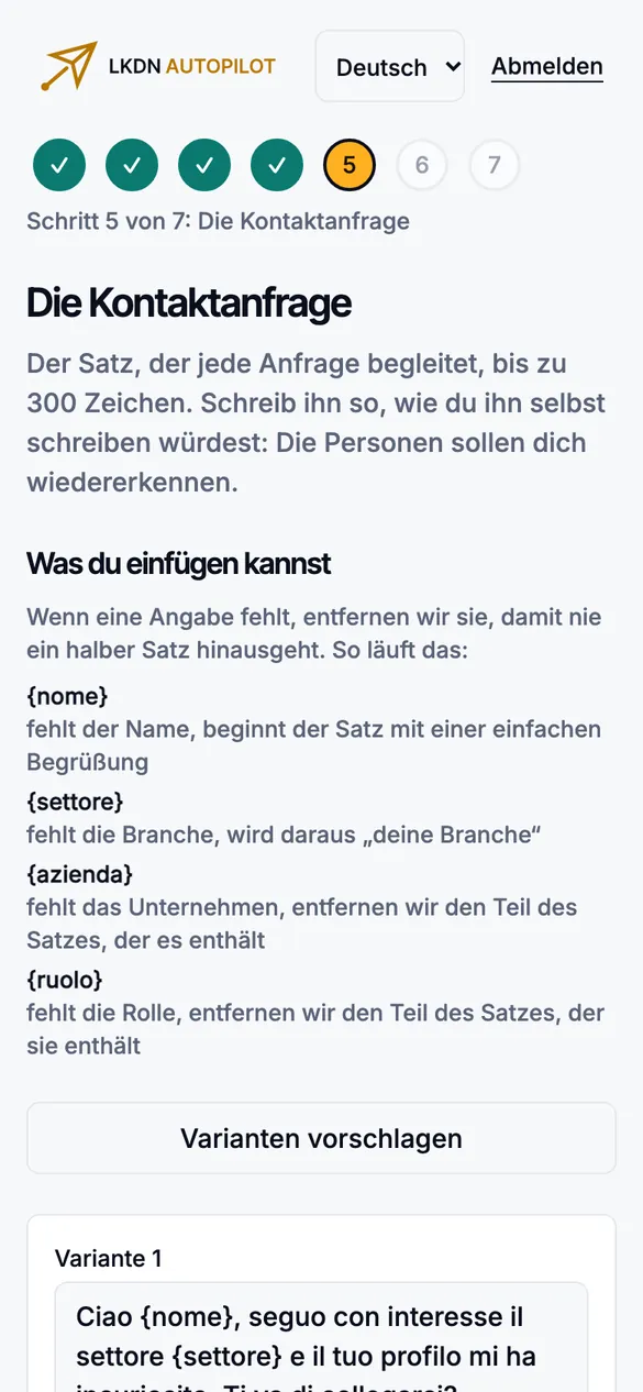 Die Nachricht der Kontaktanfrage auf dem Smartphone.